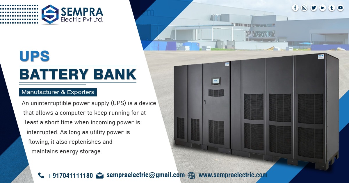 UPS and battery bank: Reliable backup power solutions to keep your devices running during electrical outages.