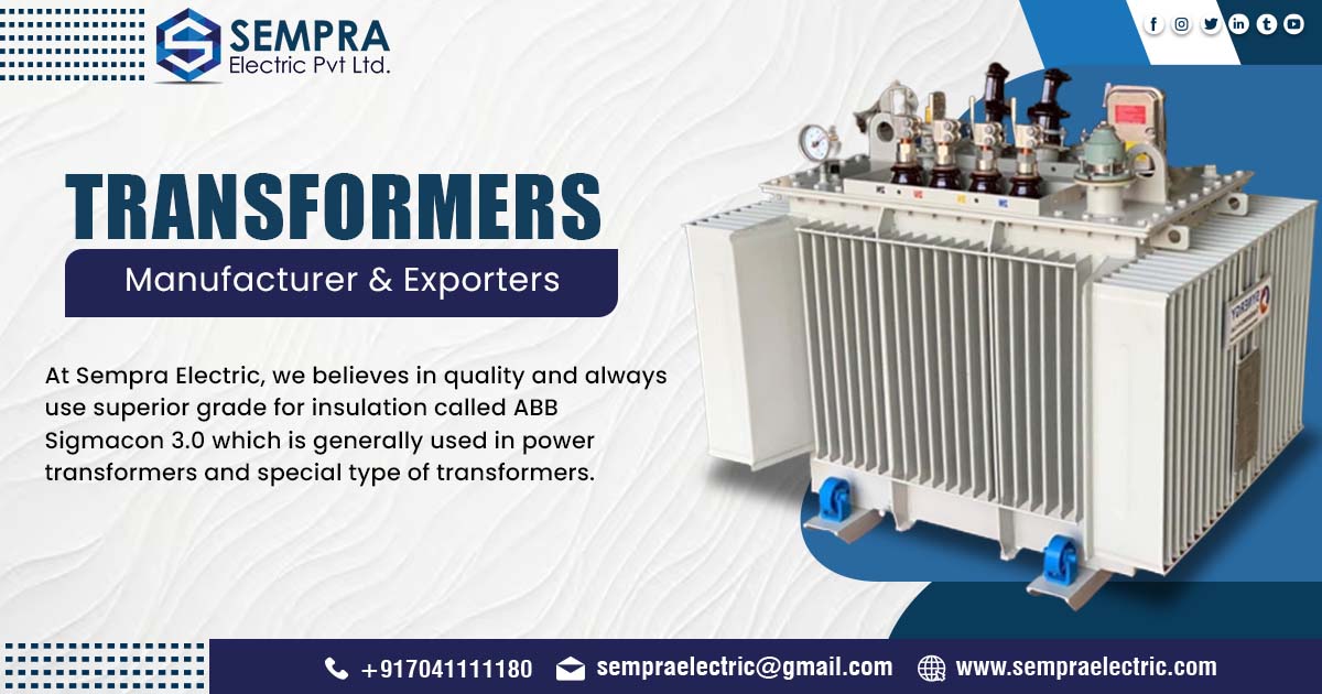 Exporter of Transformer in Egypt Sempra Electric Pvt. Ltd. Is one of the leading Manufacturer and Exporter of Transformer in Egypt. Established in 1996, Sempra Electric upholds rigorous global quality standards in manufacturing its products, ensuring strict adherence to international regulations and meeting customer expectations. In addition to a wide selection of other items, we also sell diesel generators, transformers, LV and HV panels, UPS and battery banks, and voltage stabilizers. A transformer is an apparatus that transfers electrical energy between circuits through electromagnetic induction. It usually comprises two or more coils of insulated wire wrapped around a core. Sempra Electric specializes in creating customized transformer solutions, addressing unique challenges, and meeting individual requirements with precision and expertise. With our expertise and adaptability, we deliver customized solutions that precisely match your requirements and surpass expectations. Our pivotal role in developing technology-driven products has catered to the power needs of diverse customers across various market segments. Transformers play a crucial role in power distribution by stepping up voltage for long-distance transmission and stepping down voltage for local use. Generator transformers step up generator voltage for grid connection, voltage regulation, and transmission. They ensure power plant stability, protect equipment, integrate renewables, and facilitate HVDC transmission and industrial power generation. Sempra Electric Pvt. Ltd. Is one of the leading Manufacturer and Exporter of Transformer in Egypt and locations like Cario, Alexandria, Giza, Shubra el-Khema, Port Said, Suez, EL mahalla el Kubra, El Mansoura, Tanta, Asyut, Fayoum, Zagazig, Ismailia, Khusus, Aswan, Damanhur, El- Minya, Damietta, Luxor, Qena, Beni Suef, Sohag, Shibin el-Kom, Hurghada, Banha. Feel free to reach out to us with any inquiries or for further details.